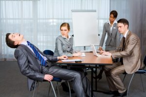 Businessman Asleep During Meeting Due To Sleep Apnea